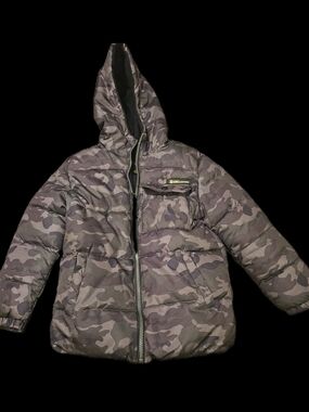 Kids Camo Hooded Puffer Jacket